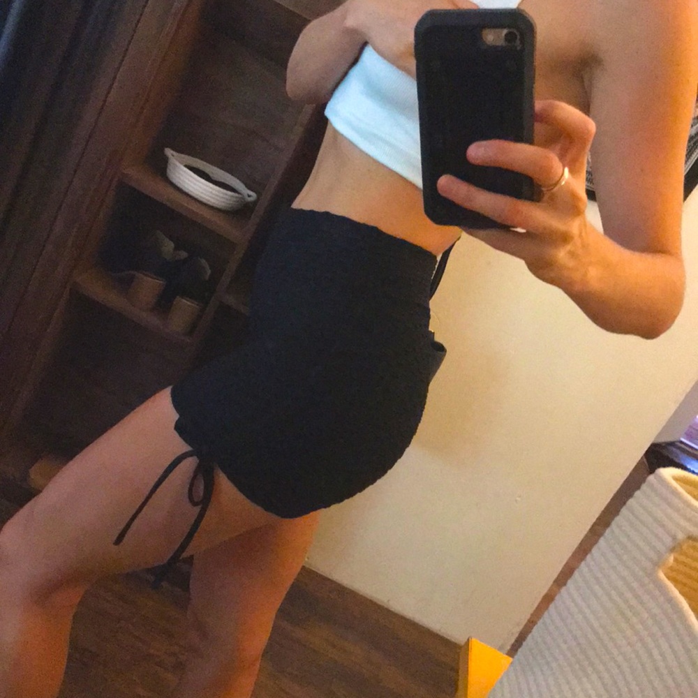 Black high waisted athletic shorts